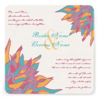 Spring Wedding Colors Floral Invites