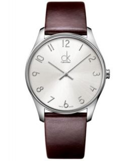 Calvin Klein Watch, Mens Swiss City Black Leather Strap 43mm K2G21107   Watches   Jewelry & Watches