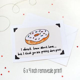 funny donut card and print by vivid please