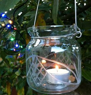 etched glass hanging votives by the forest & co