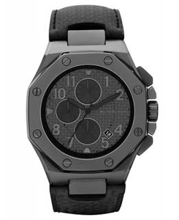 Michael Kors Mens Chronograph Black Leather Strap Watch 45mm MK8224   Watches   Jewelry & Watches