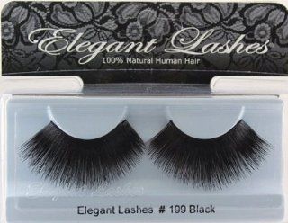 Elegant Lashes #199 Black Thick Super Long 100% Human Hair False Eyelashes for Dancers, Drag Queen, Halloween, Costume, Rave : Fake Eyelashes And Adhesives : Beauty