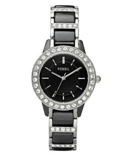 Fossil Womens Jesse Stainless Steel and Black Ceramic Bracelet Watch 34mm CE1018   Watches   Jewelry & Watches