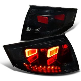 Audi TT Glossy Black New LED Smoke Rear Tail Brake Lights Pair: Automotive