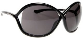 TOM FORD WHITNEY TF09 Sunglasses SMOKE LENS / SHINY BLACK 199 64 14 110: Shoes