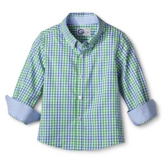 G Cutee Toddler Boys Long Sleeve Gingham Check Buttondown   Sprout 4T