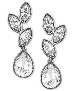 Swarovski Earrings, Rhodium Plated Crystal Cluster Drop Earrings   Fashion Jewelry   Jewelry & Watches