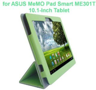 ASUS MeMO Pad Smart ME301T 10.1 Inch Tablet Custom Fit Portfolio Leather Case Cover with Built In Stand  Green: Computers & Accessories