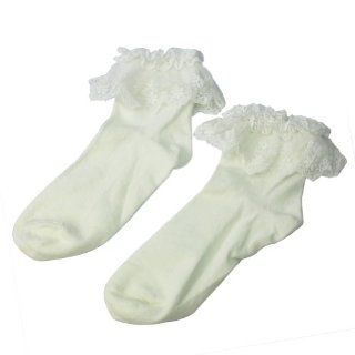 Vintage Cotton Lace Ruffle Frilly Ankle Socks Fashion Ladies Princes Retro (White): Sports & Outdoors