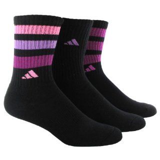 adidas Women's 3 Pair Retro Crew Sock, Black/Lucid Pink/Mid Orchid/Vivid Pink, 5 10  Football Socks  Sports & Outdoors