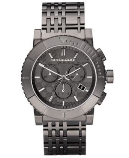 Burberry Watch, Mens Chronograph Gray Ion Plated Stainless Steel Bracelet 43mm BU2305   Watches   Jewelry & Watches