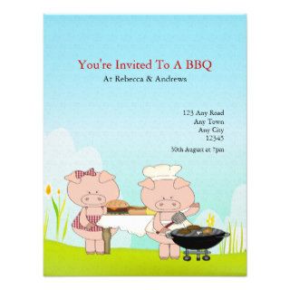 Piggy BBQ Party Personalized Announcement