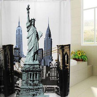 180cmx180cm Shower Curtain Thickening Waterproof Modern the Statue of Liberty PVC Bathroom Curtain  