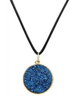 14k Gold Necklace, Blue Druzy Pendant   Necklaces   Jewelry & Watches