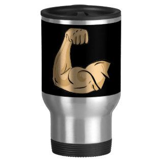 CARTOON MUSCLES MAN strong arm biceps athletic pow Mugs