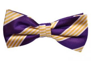 Notch Men's Pre tied Bow Tie TRIPP Purple base with stripes in white and yellow at  Mens Clothing store