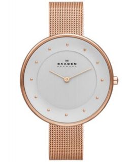 Skagen Denmark Watch, Womens Rose Gold Tone Stainless Steel Mesh Bracelet 35mm SKW2068   Watches   Jewelry & Watches