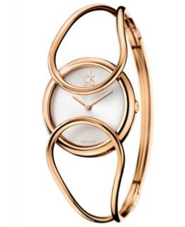 Calvin Klein Watch, Womens Swiss Air Gold PVD Stainless Steel Bangle Bracelet 30mm K1N22526   Watches   Jewelry & Watches