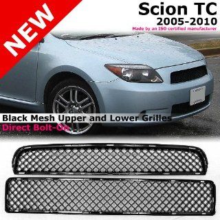 Scion TC 05 10 3D Mesh Upper & Lower Black Front Hood Bumper Grille Grill: Automotive