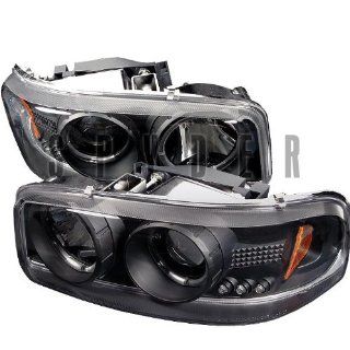 GMC Yukon 01 06 Denali / 00 06 Yukon XL/SLT Halo LED Projector Headlights   Black Automotive