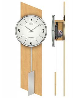 Seiko Clock, Light Brown Wood Pendulum Wall Clock QXM485BLH   Watches   Jewelry & Watches