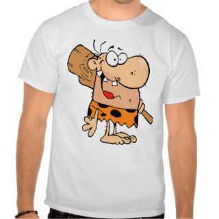 funny cartoon caveman with club shirt