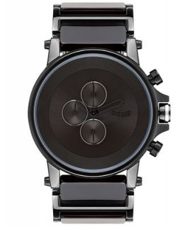 Vestal Watch, Unisex Chronograph Black Acetate and Stainless Steel Bracelet 49mm PLA017   Watches   Jewelry & Watches