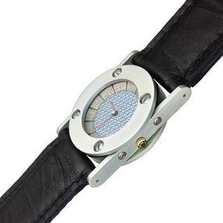 luna series watch with leather strap by john todd