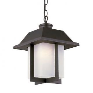 Trans Globe 40114 BK Pagoda Cap   One Light Outdoor Hanging Lantern, Black Finish with White Frosted Glass   Outdoor Post Lights  