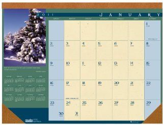 House of Doolittle Landscapes Desk Pad Calendar 12 Months January 2011 to December 2011, 22 x 17 Inch, Cream Paper, Color Photos, Recycled (HOD168) : Office Desk Pad Calendars : Office Products