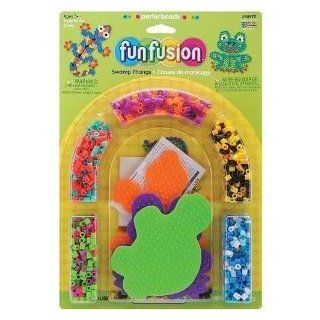 Toy / Game Perler Beads Swamp Thangs Fused Bead Kit w/ frog, gecko, turtle pegboards, And ironing paper: Toys & Games