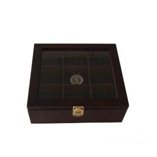 Wooden Watch Box for 9 Watches Large Compartments Clearance Window Goleden Lock Kitchen & Dining