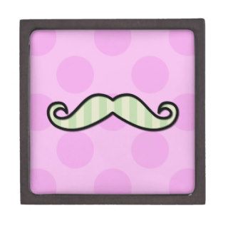 Moustache, Polka Dots, Stripes   Black Green Pink Premium Jewelry Boxes