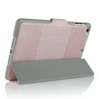 ZuGadgets Red /Chic Honeycomb & Striped Texture Premium PU Leather Protective Skin Smart Stand Case Cover Wallet for Apple iPad Mini (4213 2): Computers & Accessories