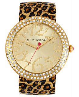 Betsey Johnson Watch, Womens Leopard Print Stainless Steel Expansion Bracelet 48mm BJ00214 02   Watches   Jewelry & Watches