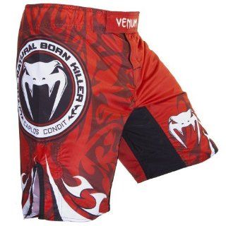 Venum Carlos Condit "Championship Edition UFC 154" MMA Fight Shorts   Red : Boxing Trunks : Sports & Outdoors
