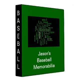 Baseball Word Cloud Binder