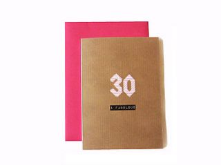 '30 and fabulous' washi tape card by scissor monkeys