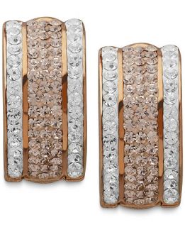 Kaleidoscope 18k Rose Gold over Sterling Silver Swarovski Crystal Hoop Earrings (1 3/8 ct. t.w.)   Earrings   Jewelry & Watches