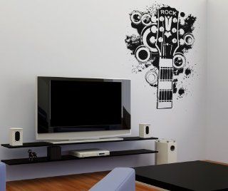 Vinyl Wall Decal Sticker 70's inspired Guitar Headstock #OS_AA139B   Wall Decor Stickers