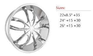 Sik 002 26x10 Chrome Finish Wheel 6x135 & 6x139.7 Bolt Pattern / +15mm Offset / 87.1mm Hub Bore Automotive