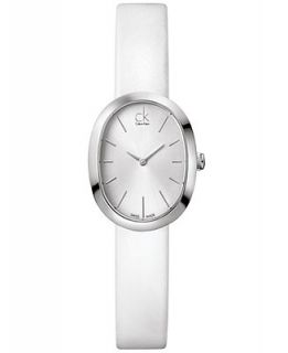 Calvin Klein Watch, Womens Swiss Incentive White Leather Strap 31x24mm K3P231L6   Watches   Jewelry & Watches