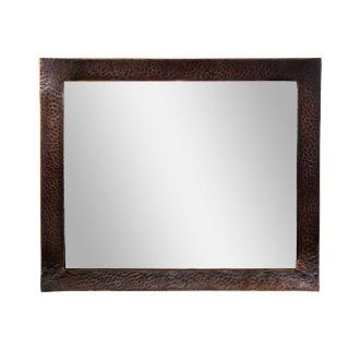 The Copper Factory CF138AN Solid Hammered Copper Framed Rectangular Mirror, Antique Copper: Home Improvement
