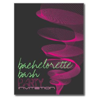 Twister  Fuchsia Bachelorette Invitation Postcard