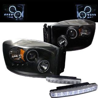 Dodge Ram 1500 2500 3500 Pick Up Headlights Projector + 8 Led Fog Bumper Light: Automotive