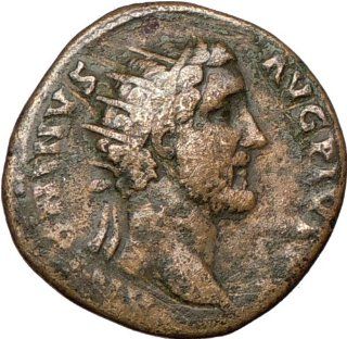 ANTONINUS PIUS 139AD Authentic Ancient Roman Coin FIDES TRUST w fruit dish Rare: Everything Else
