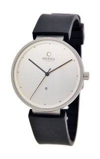 Obaku Men's Quartz Watch with White Dial Analogue Display and Black Leather Strap V138GCCXB Watches