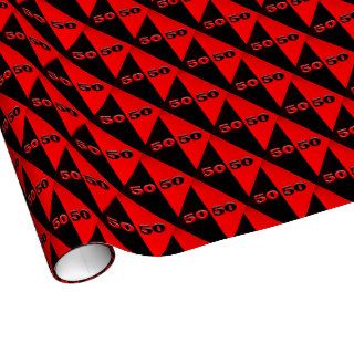 50/50  Red/Black Gift Wrap Paper