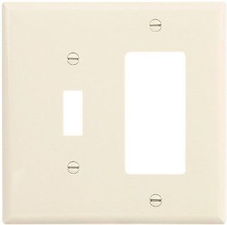 Cooper Wiring Devices PJ126LA SP L 2 Gang Toggle and Decorator Mid Size Wall Plate, Light Almond: Grocery & Gourmet Food