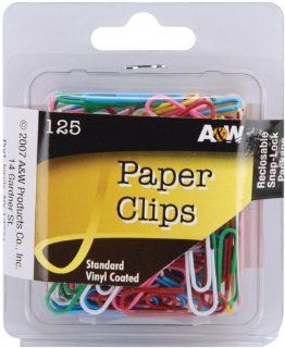 Paper Clips Vinyl Coated Assorted Colors 125/Pkg: Health & Personal Care